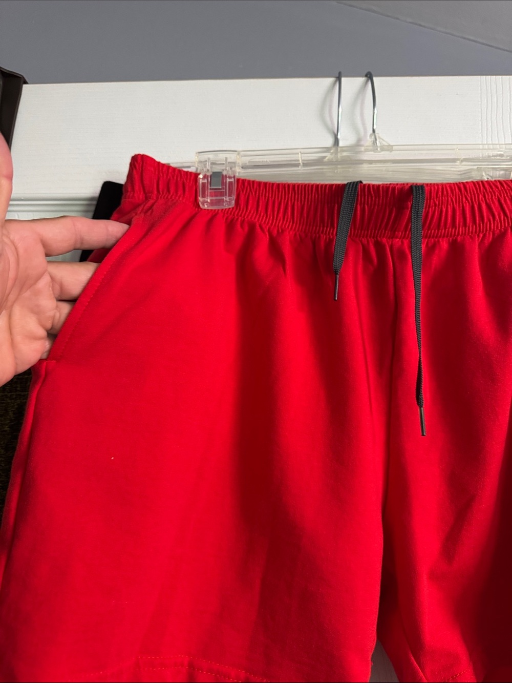 Women's Active Drawstring Shorts - Black & Olive XXL & Red XL (lightweight) - Picture 5 of 8